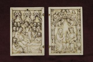 Diptych, 1 register, 1 and 3 arches across, band of rosettes (plaquettes; frise d'arcatures) (Front)