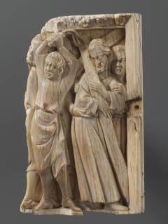 Wing, left (fragment of a diptych), 1 register, band of rosettes (plaquette; décor de roses) (Front)