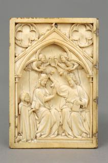 Wing, left (part of a diptych), 1 register, 1 arch across (plaquette; colonnettes) (Front)