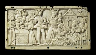 Panel, 1 register (fragment of a casket; coffret; possibly back panel) (Front)