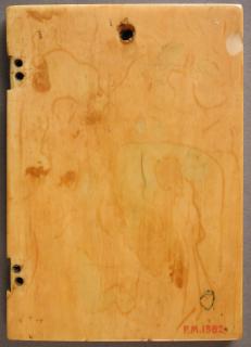 Wing, left (fragment of a diptych), 1 register, 2 ogee arches across (plaquette) (Back)