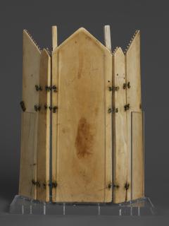 Gabled polyptych, 2 registers (tabernacle; frise d'arcatures; colonnettes) (Back)