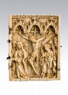Wing, right (fragment of a diptych), 1 register, 3 arches across (plaquette; frise d'arcatures) (Front)