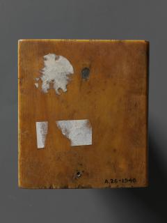 Wing, right (fragment of a diptych; upper register), 1 register, 3 arches across (frise d'arcatures) (Back)
