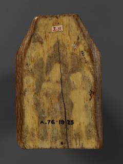 Panel with truncated gable (possibly a pax), 1 register, 1 arch across (plaquette; baiser de paix) (Back)