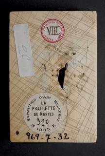 Wing, right (fragment of a diptych), 1 register, 3 arches across (plaquette; frise d'arcatures) (Back)