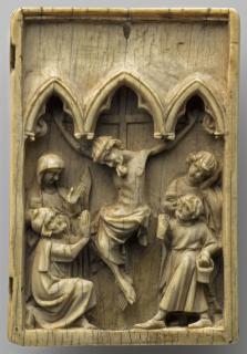 Wing, right (fragment of a diptych), 1 register, 3 arches across (plaquette; frise d'arcatures) (Front)
