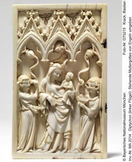 Wing, left (fragment of a diptych), 1 register, 3 arches across (plaquette; frise d'arcatures) (Front)