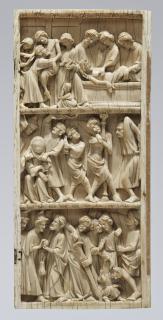 Diptych, 3 registers, bands of rosettes (décor de roses) (Wing, right)