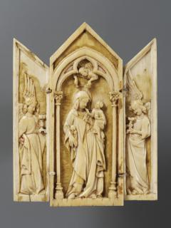 Gabled triptych, 1 register (colonnettes) (Front (open))