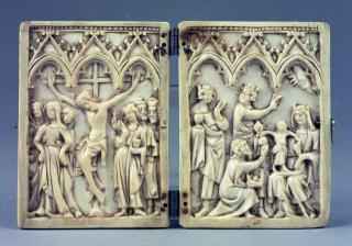 Diptych, 1 register, 3 arches across (plaquettes; frise d'arcatures) (Front)