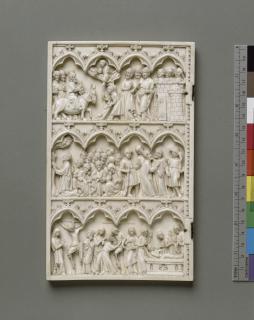 Wing, left (fragment of a diptych), 3 registers, 4 arches across (frise d'arcatures) (Front)