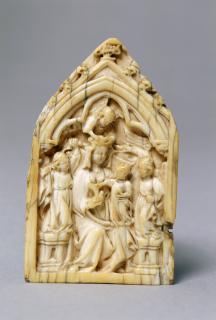 Gabled panel (fragment of a diptych), 1 register, 1 arch across (Front)