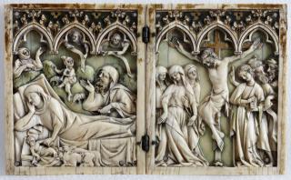 Diptych, 1 register, 3 arches across (plaquettes; frise d'arcatures) (Front)