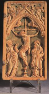 Wing, right (fragment of a diptych), 1 register, 1 arch across (plaquette) (Front)