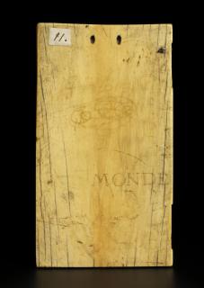 Wing, right (fragment of a diptych), 2 registers, 3 arches across (frise d'arcatures) (Back)