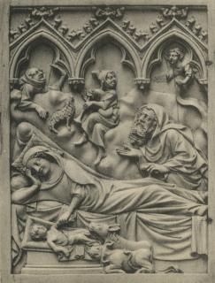 Diptych, 1 register, 3 arches across (frise d'arcatures; plaquettes) (Wing, left)