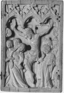 Wing, right (fragment of a diptych), 1 register, 3 arches across (plaquette; frise d'arcatures) (Front)