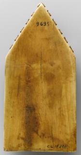 Gabled panel (fragment of a diptych or polyptych), 1 register, 1 arch across (Back)