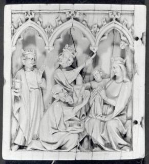 Wing, left (fragment of a diptych), 1 register, 3 arches across (frise d'arcatures; plaquette) (Front)