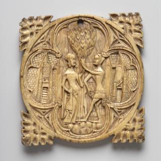 Mirror case, frame of 4 lobes (valve de miroir) (Front)