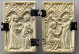 Writing tablets, 1 register, 2 arches across (tablettes à écrire; frise d'arcatures; colonnettes; plaquettes) (Front)