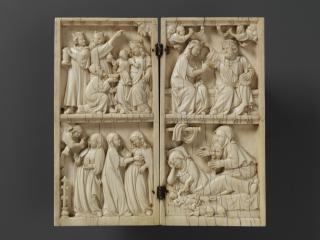 Diptych, 2 registers, bands of rosettes (décor de roses) (Front)