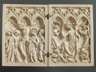 Diptych, 1 register, 3 arches across (plaquettes; frise d'arcatures) (Front)