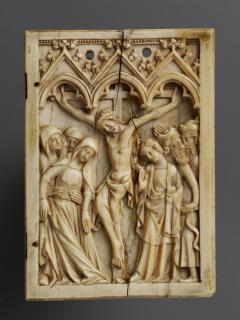 Wing, right (fragment of a diptych), 1 register, 3 arches across (plaquette; frise d'arcatures) (Front)