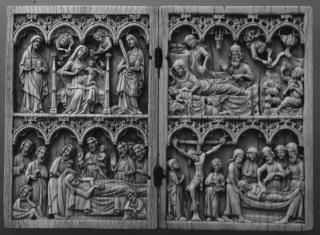 Diptych, 2 registers, 4 arches across (frise d'arcatures) (Front)