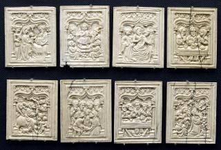 Panel (possibly fragment of a box), 1 register, 1 ogee arch across (plaquette) (Group)