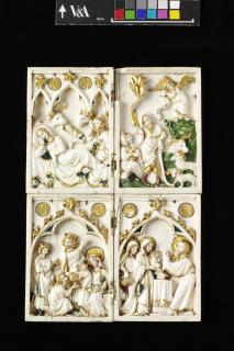 Polyptych, 1 register, with arches (frise d'arcatures; plaquettes) (Front)