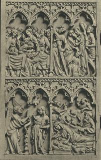Diptych, 2 registers, 4 arches across (frise d'arcatures, colonnettes) (Wing, left)