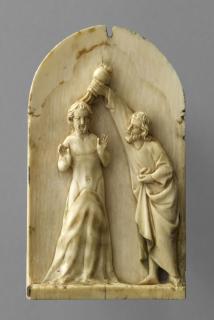 Rounded-top panel (fragment of a diptych), 1 register; reused as a pax (baiser de paix) (Front)
