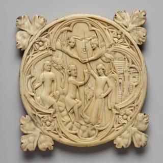Mirror case, frame of 4 lobes (valve de miroir) (Front)