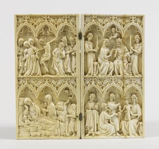 Diptych, 2 registers, 3 arches across (frise d'arcatures) (Front)
