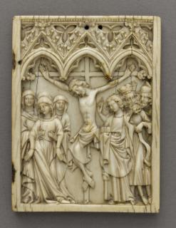 Wing, right (fragment of a diptych), 1 register, 3 arches across (plaquette, frise d'arcatures) (Front)