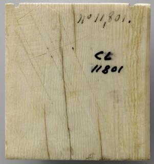 Panel (fragment of a box), 1 register, 1 arch across (plaquette) (Back)