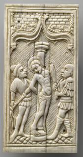 Panel (probably fragment of a box), 1 register, 1 ogee arch across (plaquette) (Front)