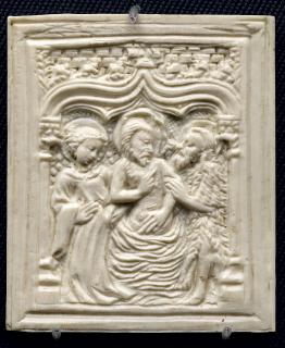 Panel (possibly fragment of a box), 1 register, 1 ogee arch across (plaquette) (Front)