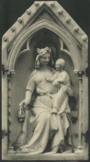 Gabled centre panel (fragment of a triptych), 1 register, 1 arch across (colonnettes; tabernacle) (Front)