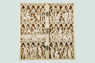 Diptych, 3 registers, 5 arches across (frise d'arcatures) (Front)
