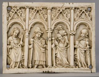 Panel (fragment of a casket), 1 register, 4 arches across (frise d'arcatures; coffret) (Front)