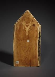 Gabled centre panel, 1 register, 1 arch across (fragment of a triptych; colonnettes) (Back)