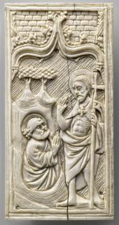 Panel (probably fragment of a box), 1 register, 1 ogee arch across (plaquette) (Front)