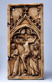 Wing, right (fragment of a diptych), 1 register, 1 arch across (plaquette) (Front)