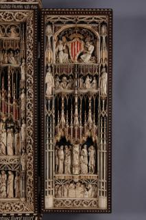 Openwork triptych, 4 registers (ajouré) (Front, detail)