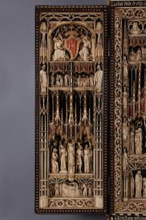 Openwork triptych, 4 registers (ajouré) (Front, detail)