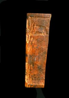 Fragment of a writing tablet, 1 register, 1 arch across (tablette à écrire; plaquette) (Back)