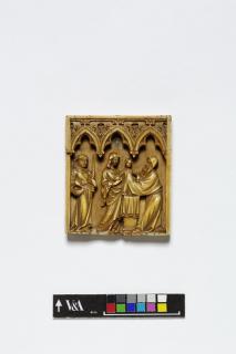 Wing, right (fragment of a diptych; upper register), 1 register, 3 arches across (frise d'arcatures) (Front)